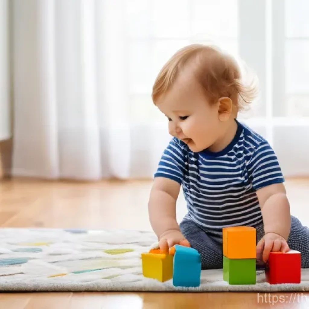 MVP 시장 적합성 검증 방법 - A heartwarming scene of a joyful toddler, wearing a clean white diaper, playing enthusiastically wit...