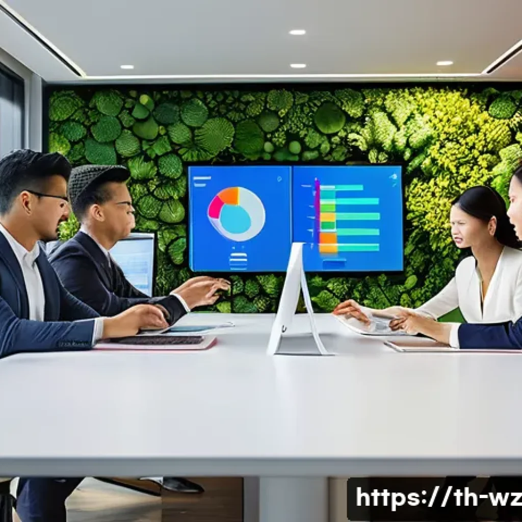 MVP 개선을 위한 실험 기법 - A modern office scene showing a diverse group of Thai professionals in casual business attire collab...