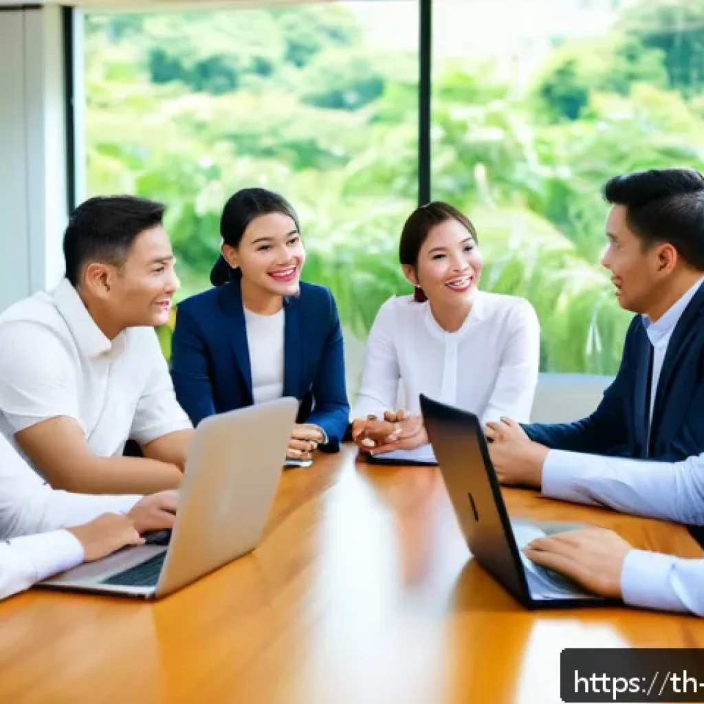 MVP 성공을 위한 팀워크 강화 방법 - A diverse professional team in a modern Thai office environment engaging in an open and honest commu...