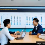 MVP 프로세스에서의 리더십 역할 - A diverse team of professionals in a modern Thai office environment, collaboratively setting clear g...
