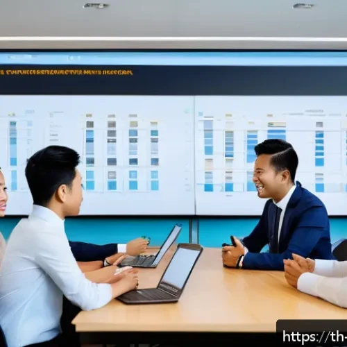 Home 29 MVP 프로세스에서의 리더십 역할 - A diverse team of professionals in a modern Thai office environment, collaboratively setting clear g...